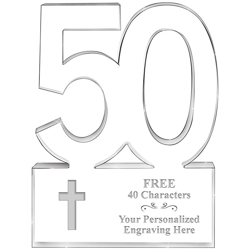 6" 50 YEARS OF SERVICE ACRYLIC