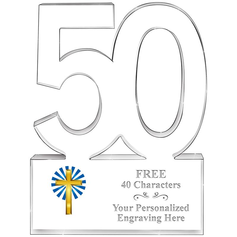 6" 50 YEARS OF SERVICE ACRYLIC