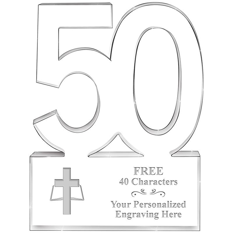 6" 50 YEARS OF SERVICE ACRYLIC