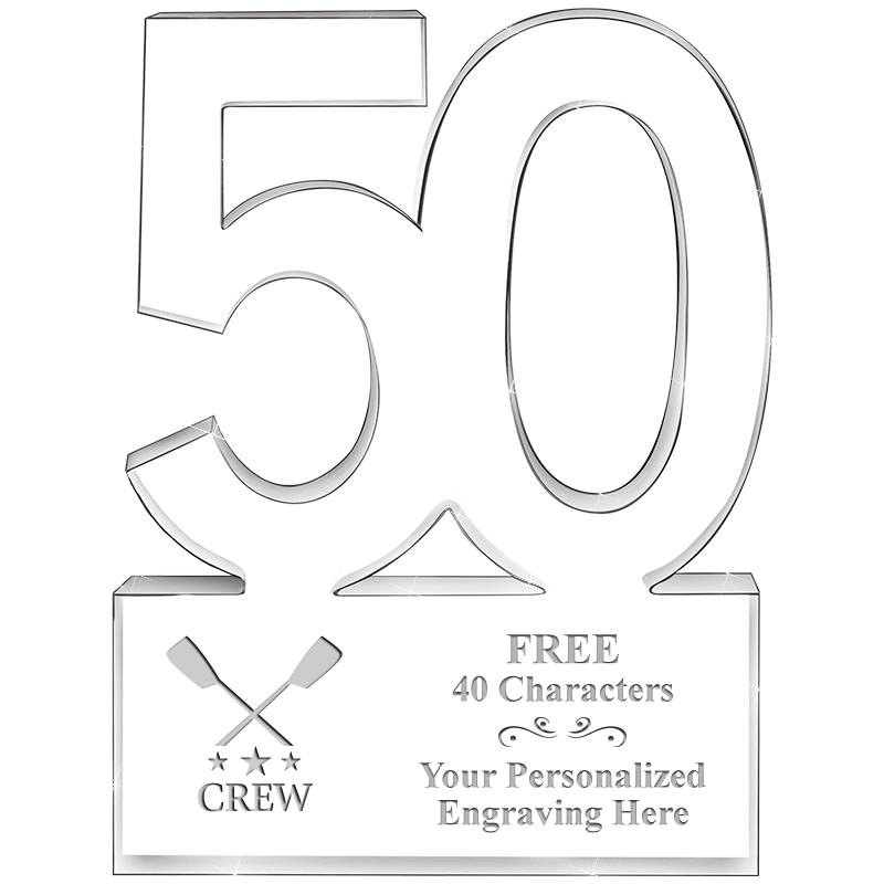 6" 50 YEARS OF SERVICE ACRYLIC