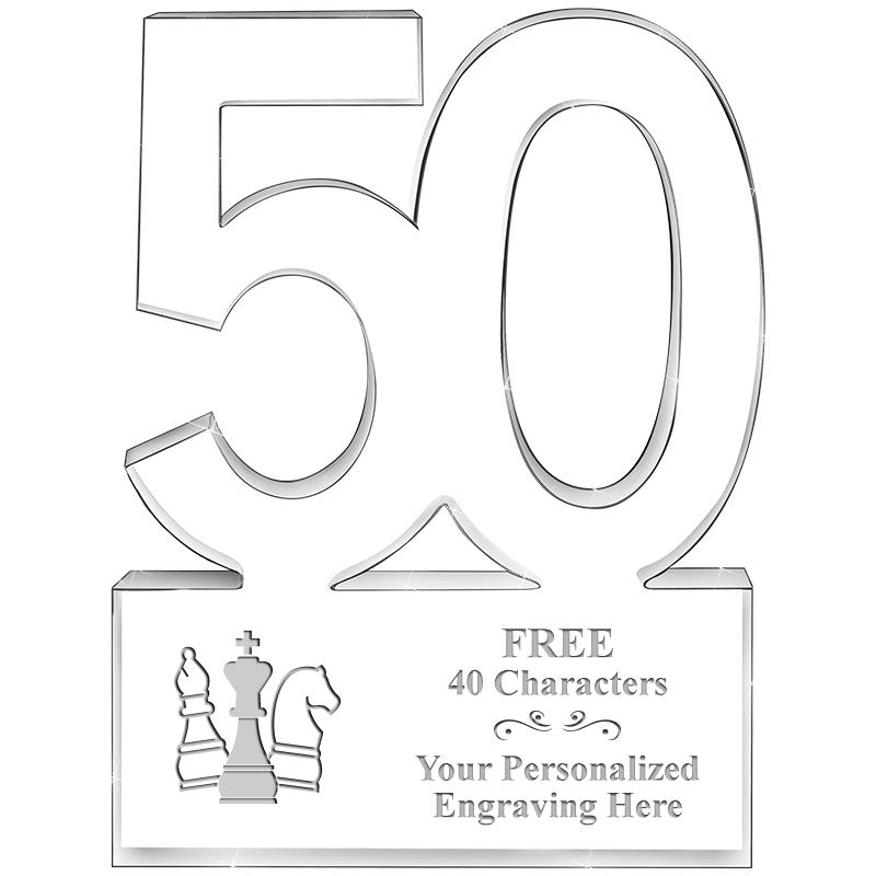 6" 50 YEARS OF SERVICE ACRYLIC