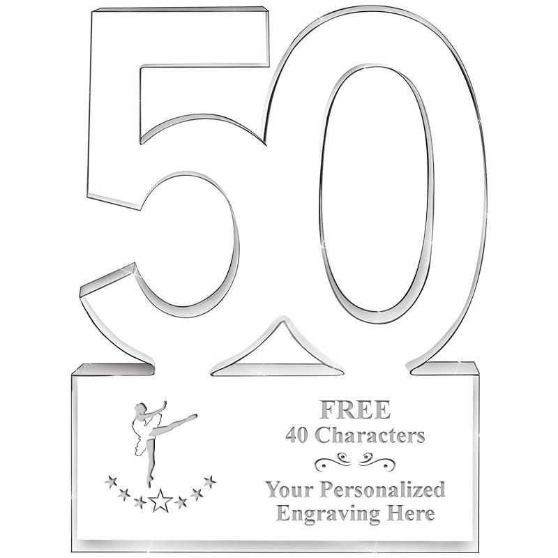 6" 50 YEARS OF SERVICE ACRYLIC