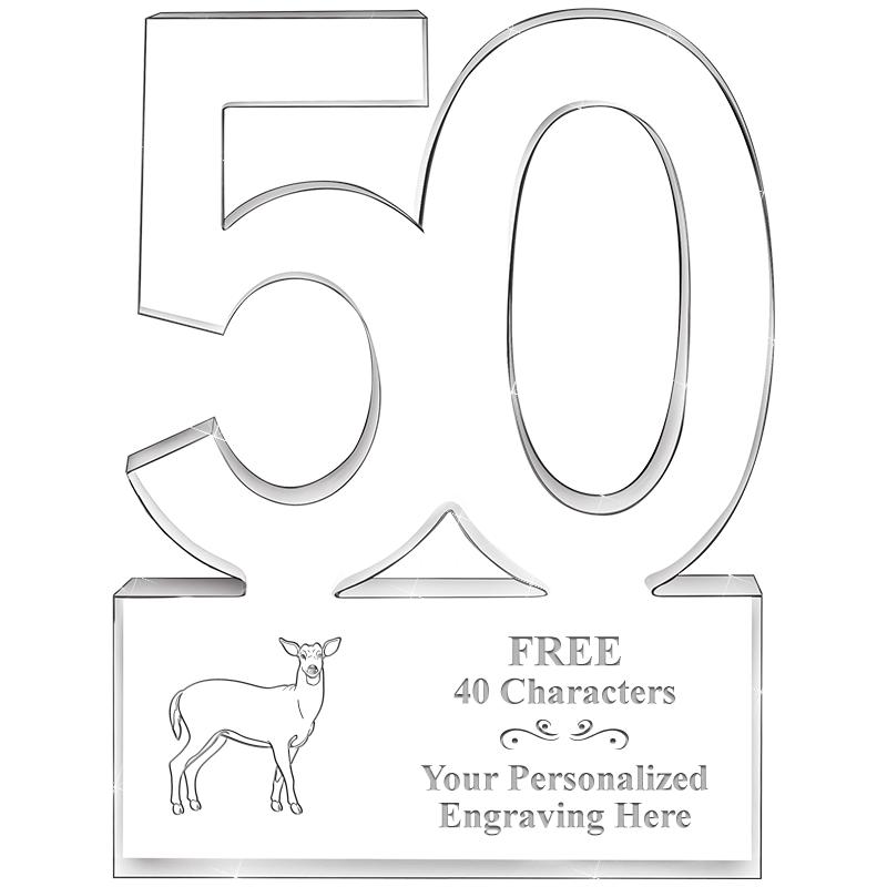 6" 50 YEARS OF SERVICE ACRYLIC