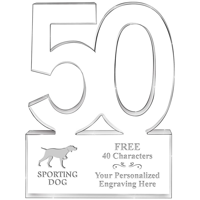 6" 50 YEARS OF SERVICE ACRYLIC