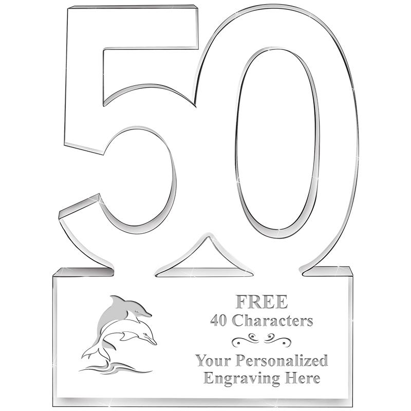 6" 50 YEARS OF SERVICE ACRYLIC