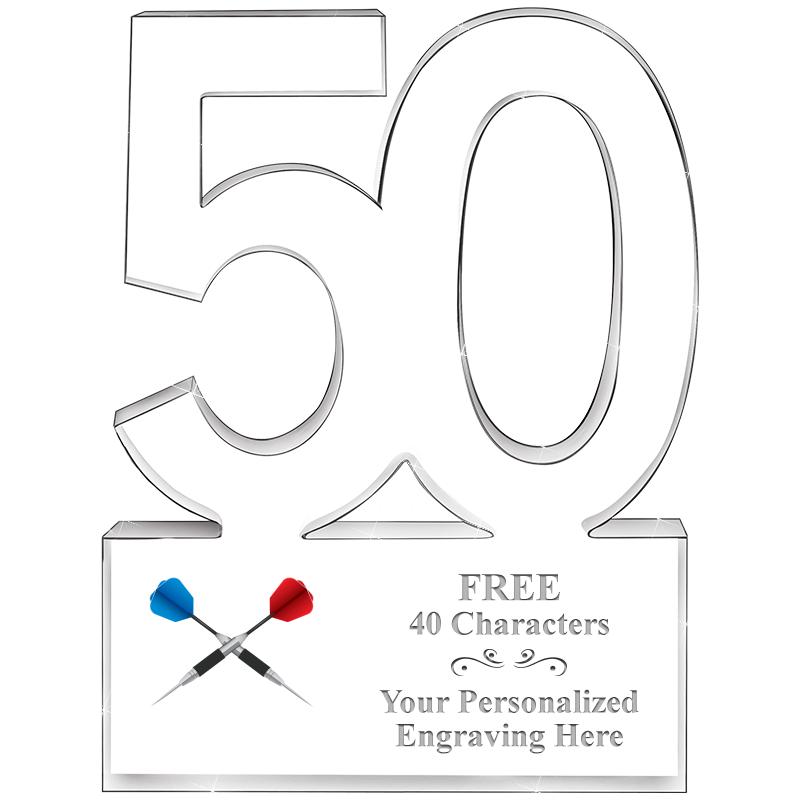 6" 50 YEARS OF SERVICE ACRYLIC