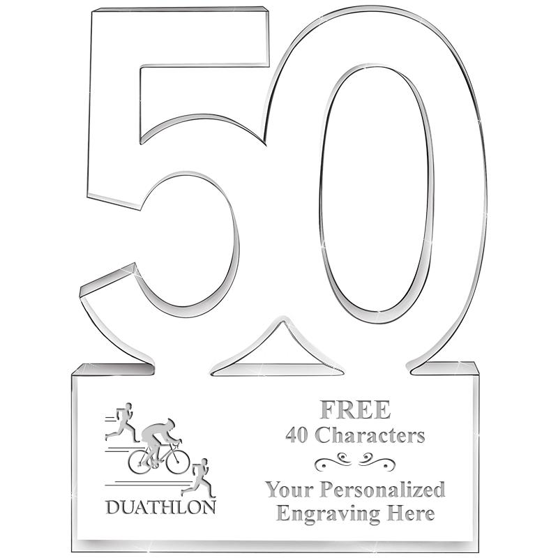 6" 50 YEARS OF SERVICE ACRYLIC