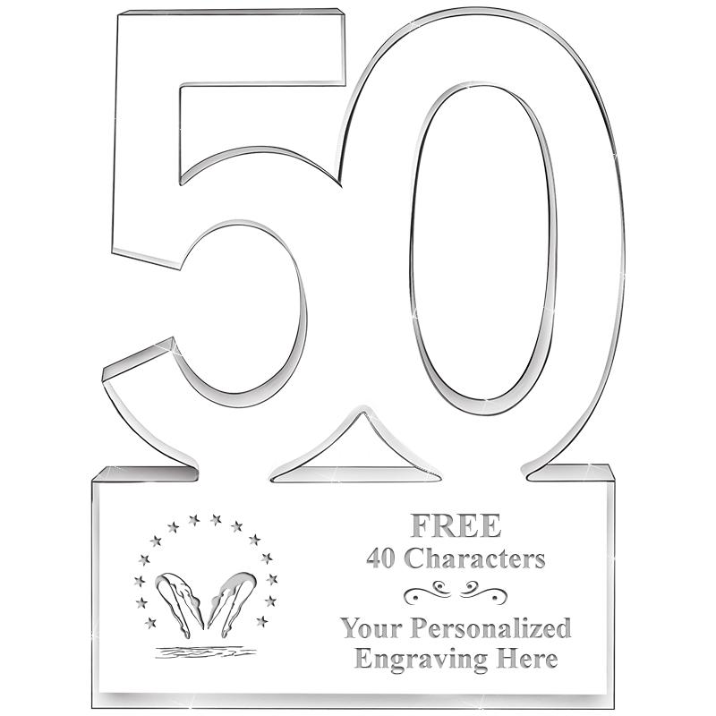 6" 50 YEARS OF SERVICE ACRYLIC