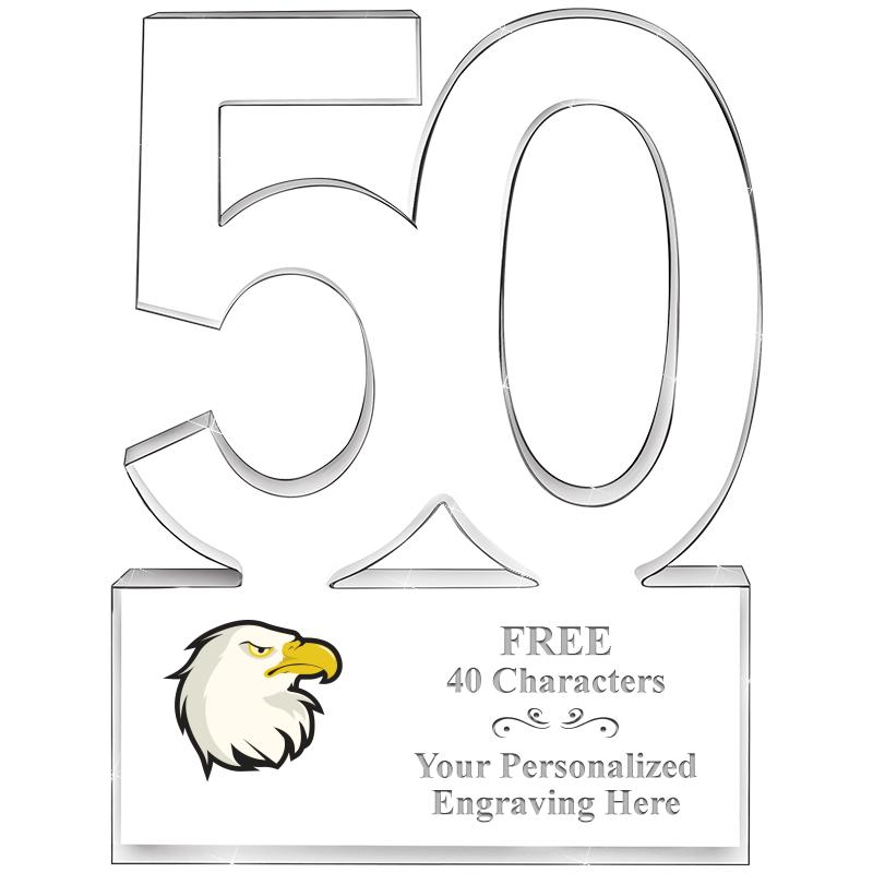 6" 50 YEARS OF SERVICE ACRYLIC