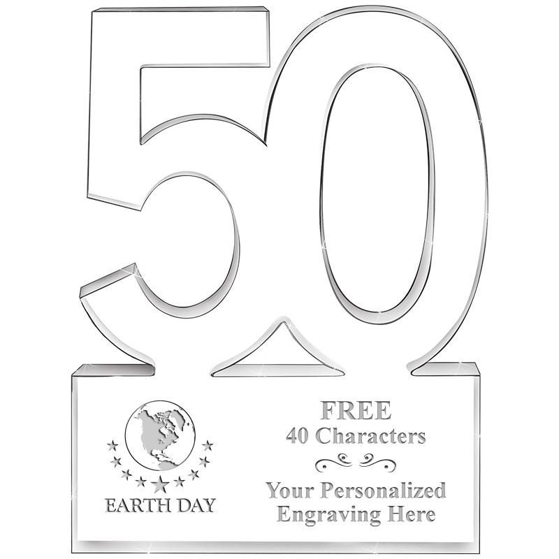 6" 50 YEARS OF SERVICE ACRYLIC