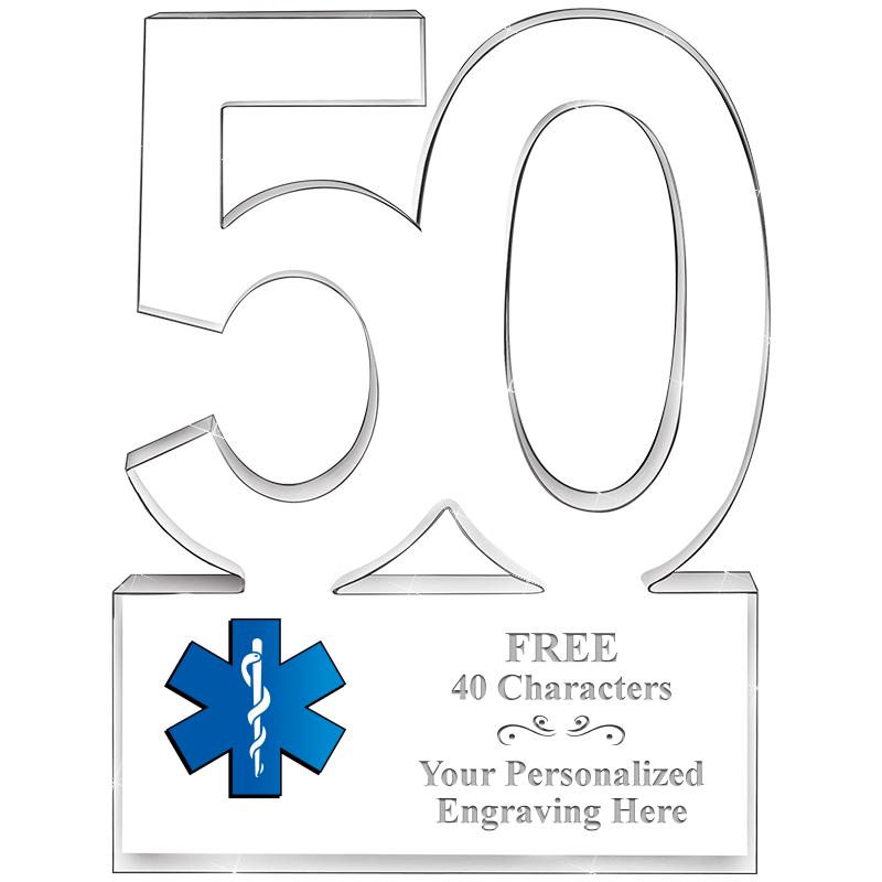 6" 50 YEARS OF SERVICE ACRYLIC