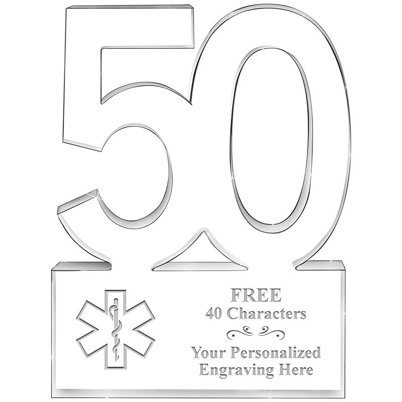 6" 50 YEARS OF SERVICE ACRYLIC
