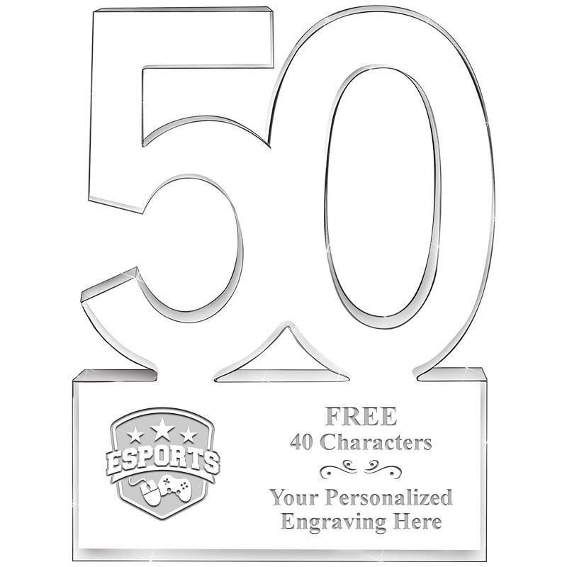 6" 50 YEARS OF SERVICE ACRYLIC