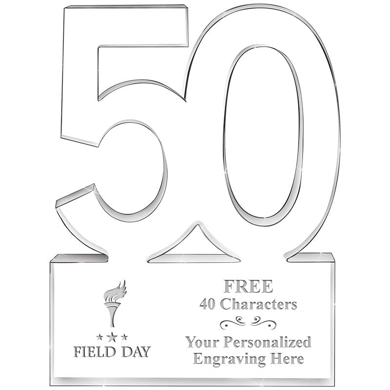 6" 50 YEARS OF SERVICE ACRYLIC