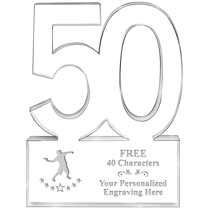 6" 50 YEARS OF SERVICE ACRYLIC