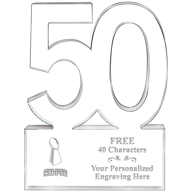 6" 50 YEARS OF SERVICE ACRYLIC