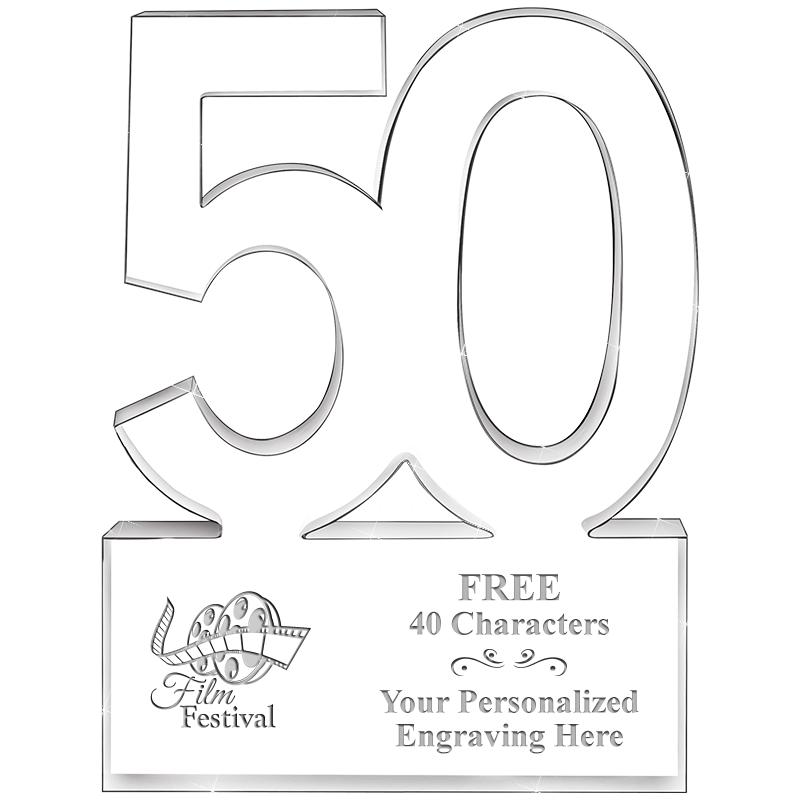 6" 50 YEARS OF SERVICE ACRYLIC