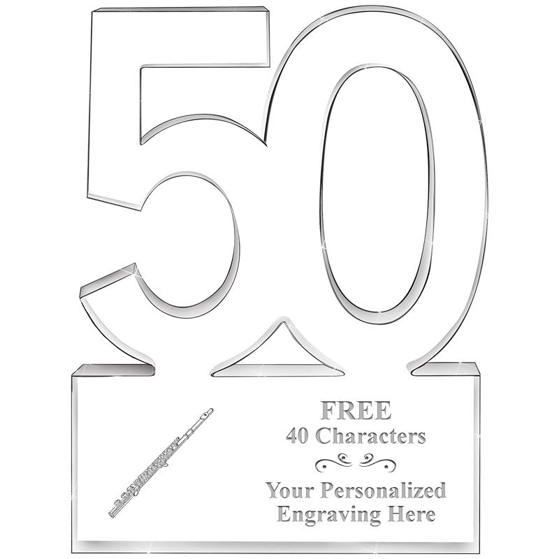 6" 50 YEARS OF SERVICE ACRYLIC