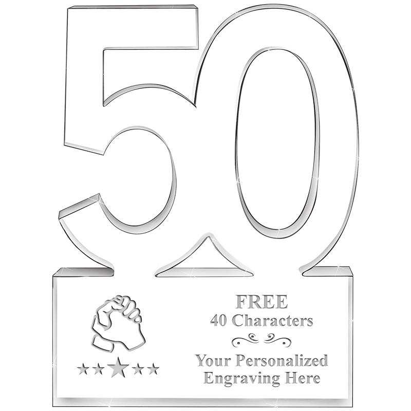 6" 50 YEARS OF SERVICE ACRYLIC