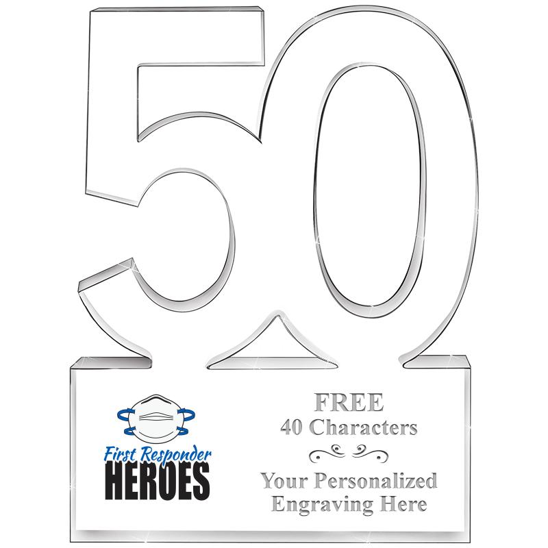 6" 50 YEARS OF SERVICE ACRYLIC