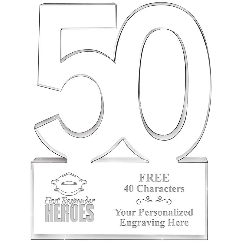 6" 50 YEARS OF SERVICE ACRYLIC