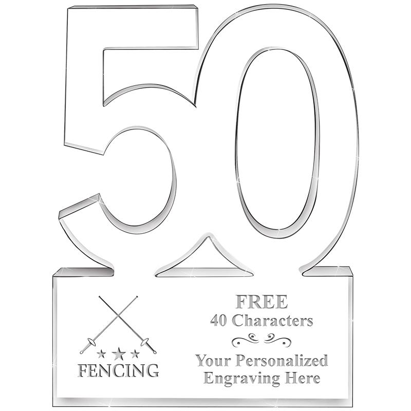 6" 50 YEARS OF SERVICE ACRYLIC