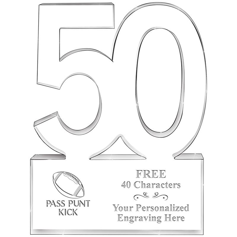 6" 50 YEARS OF SERVICE ACRYLIC