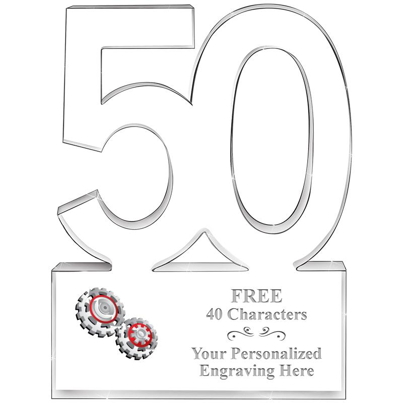 6" 50 YEARS OF SERVICE ACRYLIC
