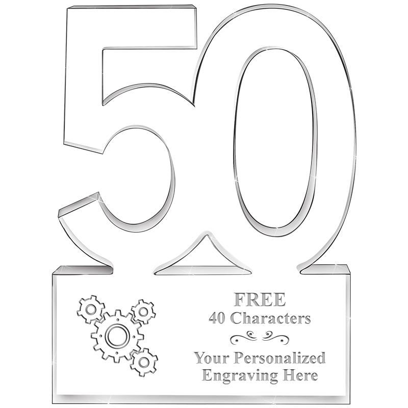 6" 50 YEARS OF SERVICE ACRYLIC