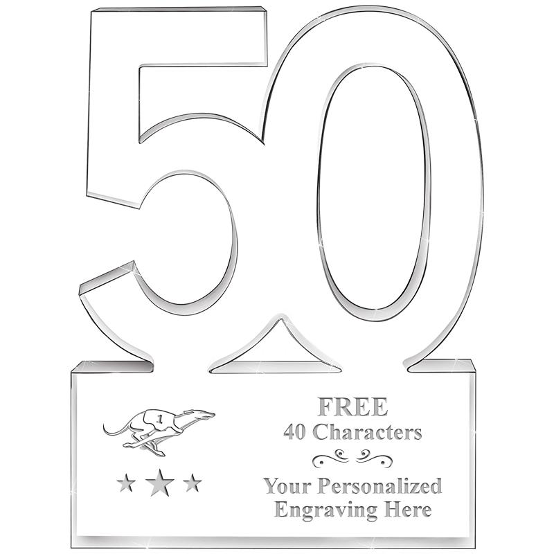 6" 50 YEARS OF SERVICE ACRYLIC