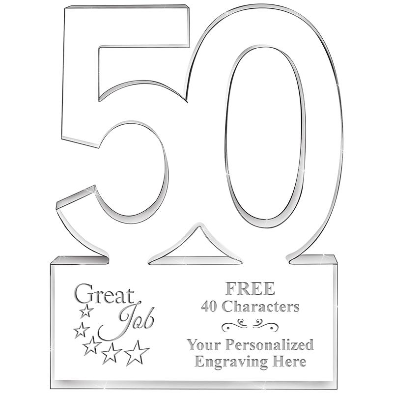 6" 50 YEARS OF SERVICE ACRYLIC