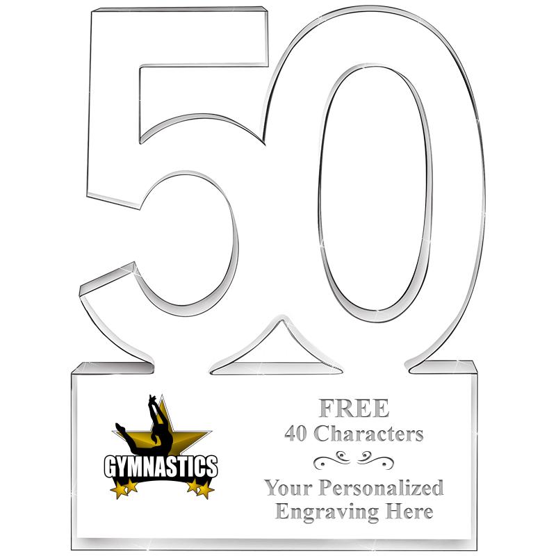 6" 50 YEARS OF SERVICE ACRYLIC