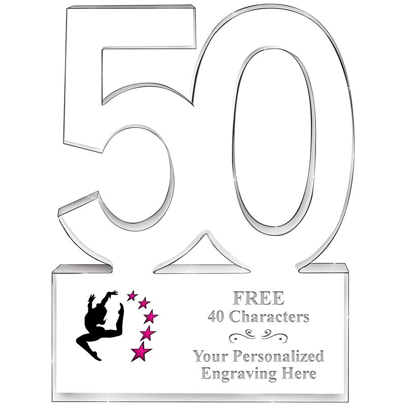 6" 50 YEARS OF SERVICE ACRYLIC