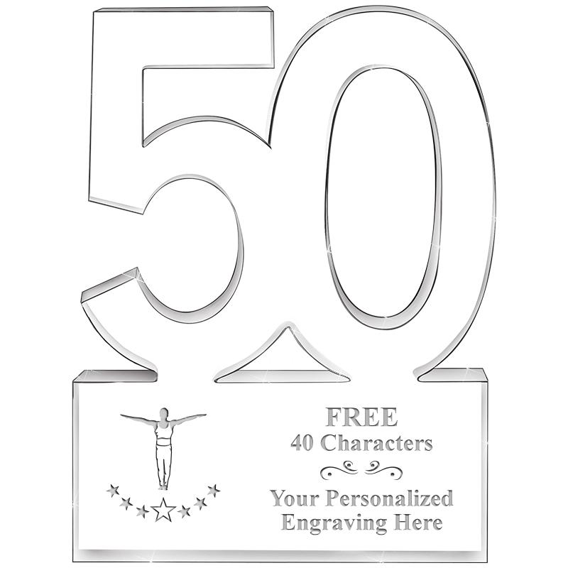 6" 50 YEARS OF SERVICE ACRYLIC