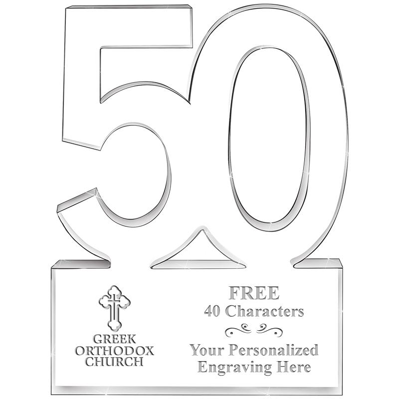 6" 50 YEARS OF SERVICE ACRYLIC