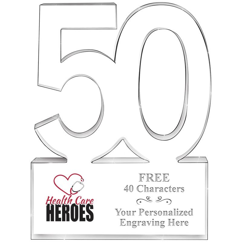 6" 50 YEARS OF SERVICE ACRYLIC