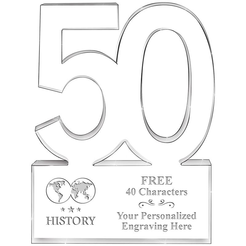 6" 50 YEARS OF SERVICE ACRYLIC