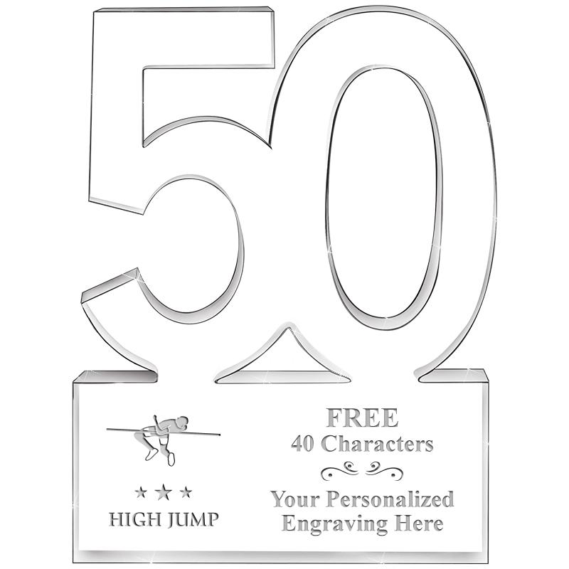 6" 50 YEARS OF SERVICE ACRYLIC