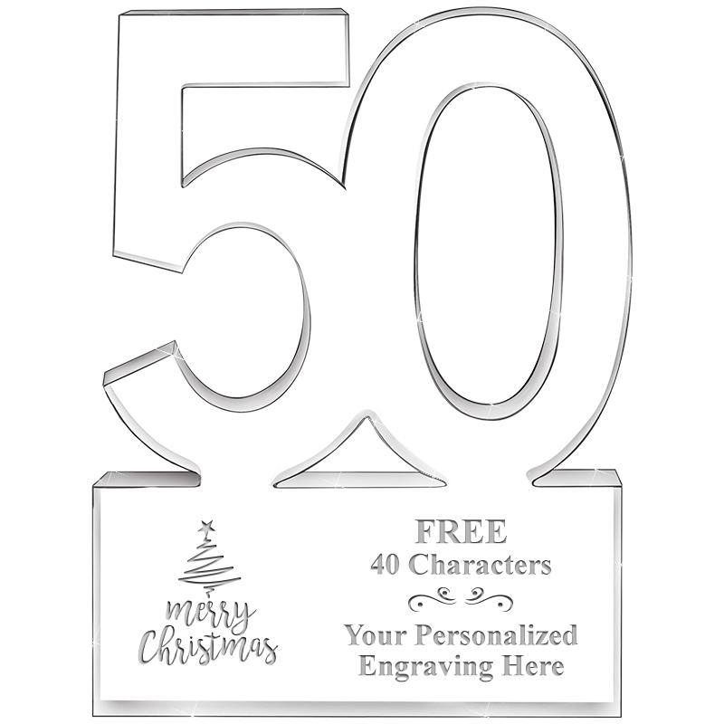 6" 50 YEARS OF SERVICE ACRYLIC