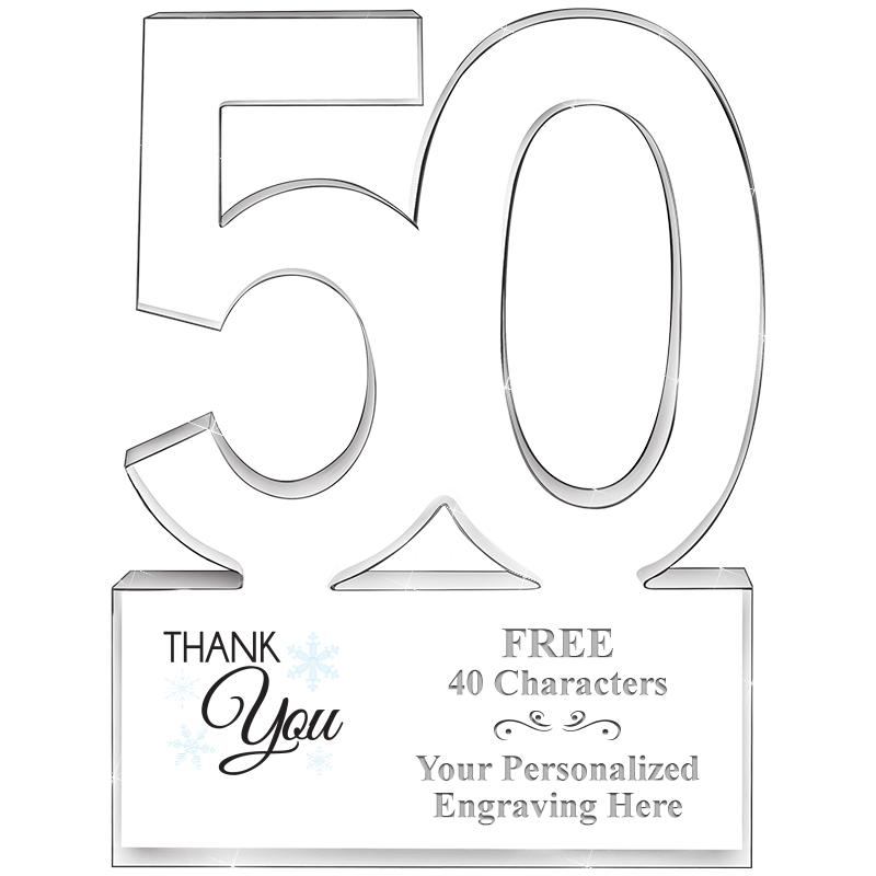 6" 50 YEARS OF SERVICE ACRYLIC