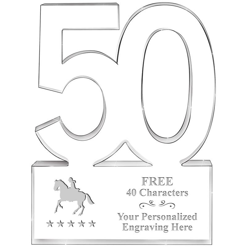 6" 50 YEARS OF SERVICE ACRYLIC