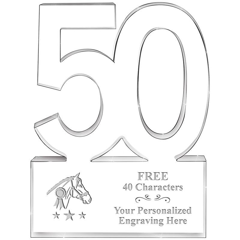 6" 50 YEARS OF SERVICE ACRYLIC