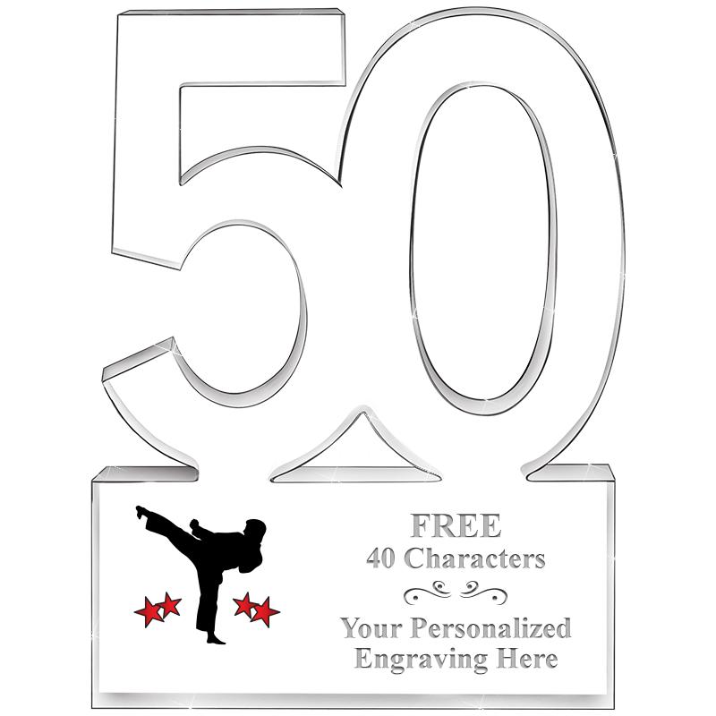 6" 50 YEARS OF SERVICE ACRYLIC