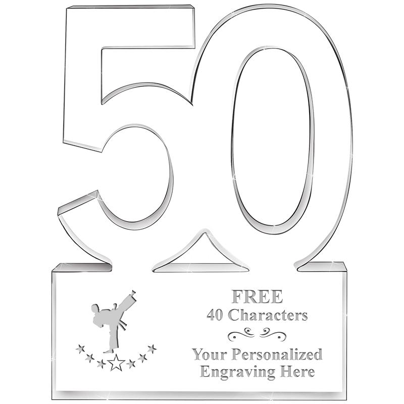 6" 50 YEARS OF SERVICE ACRYLIC