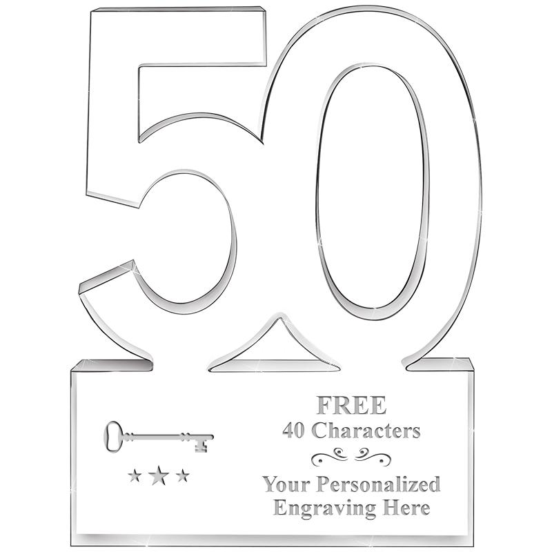 6" 50 YEARS OF SERVICE ACRYLIC