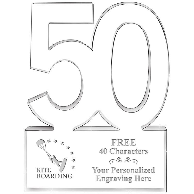 6" 50 YEARS OF SERVICE ACRYLIC