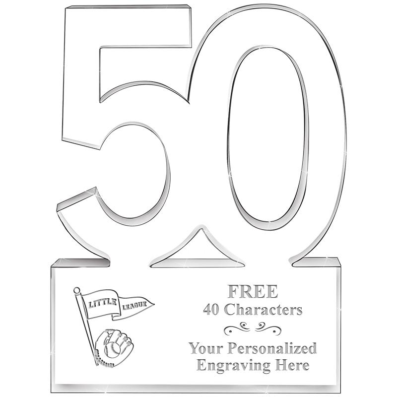 6" 50 YEARS OF SERVICE ACRYLIC