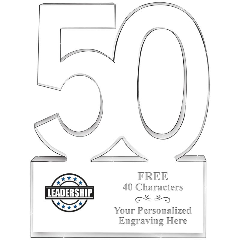 6" 50 YEARS OF SERVICE ACRYLIC