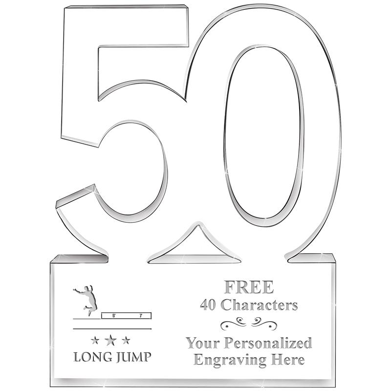 6" 50 YEARS OF SERVICE ACRYLIC