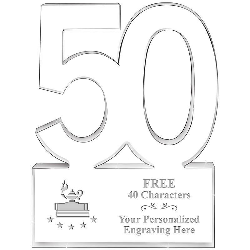 6" 50 YEARS OF SERVICE ACRYLIC